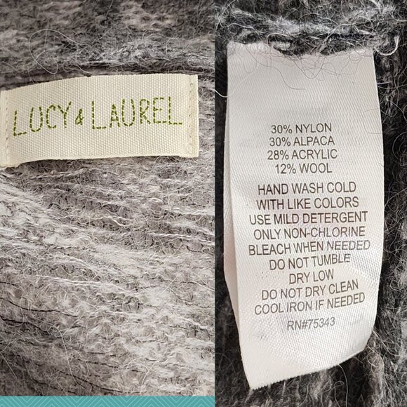 Lucy & Laurel Ombre Speckle Knit Alpaca Wool Blend Open Cardigan - Picture 4 of 4